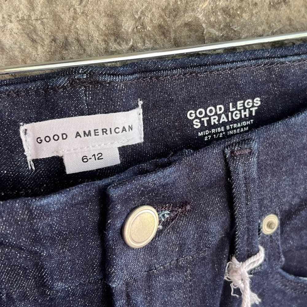 NEW Size 6-12 Good American Good Legs Always Fits Mid Rise Straight Indigo Jean - Picture 5 of 9